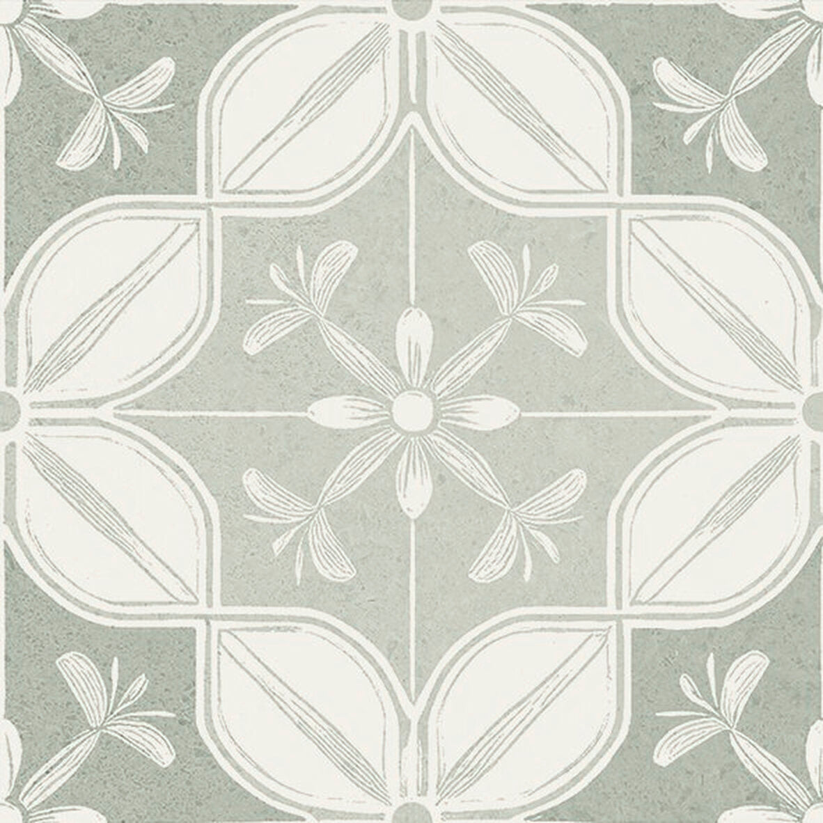 Flora Moda | 6"x6" Senda Porcelain Encaustic Look Floor & Wall Tile