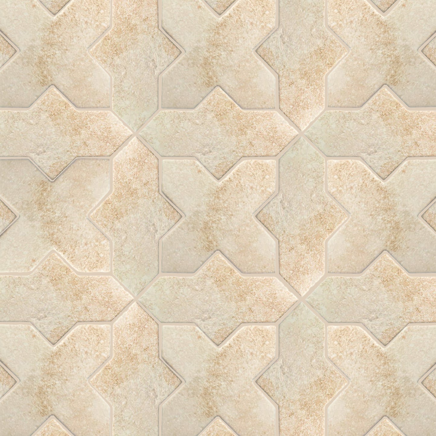 Petra Loop + Cross | 7"x8.5" Porcelain Stone Look Wall & Floor Tile