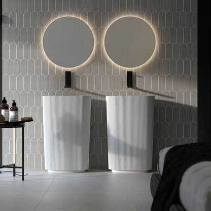 Allure Scale | 3"x8.5" Ceramic Elongated Fan Wall Tile