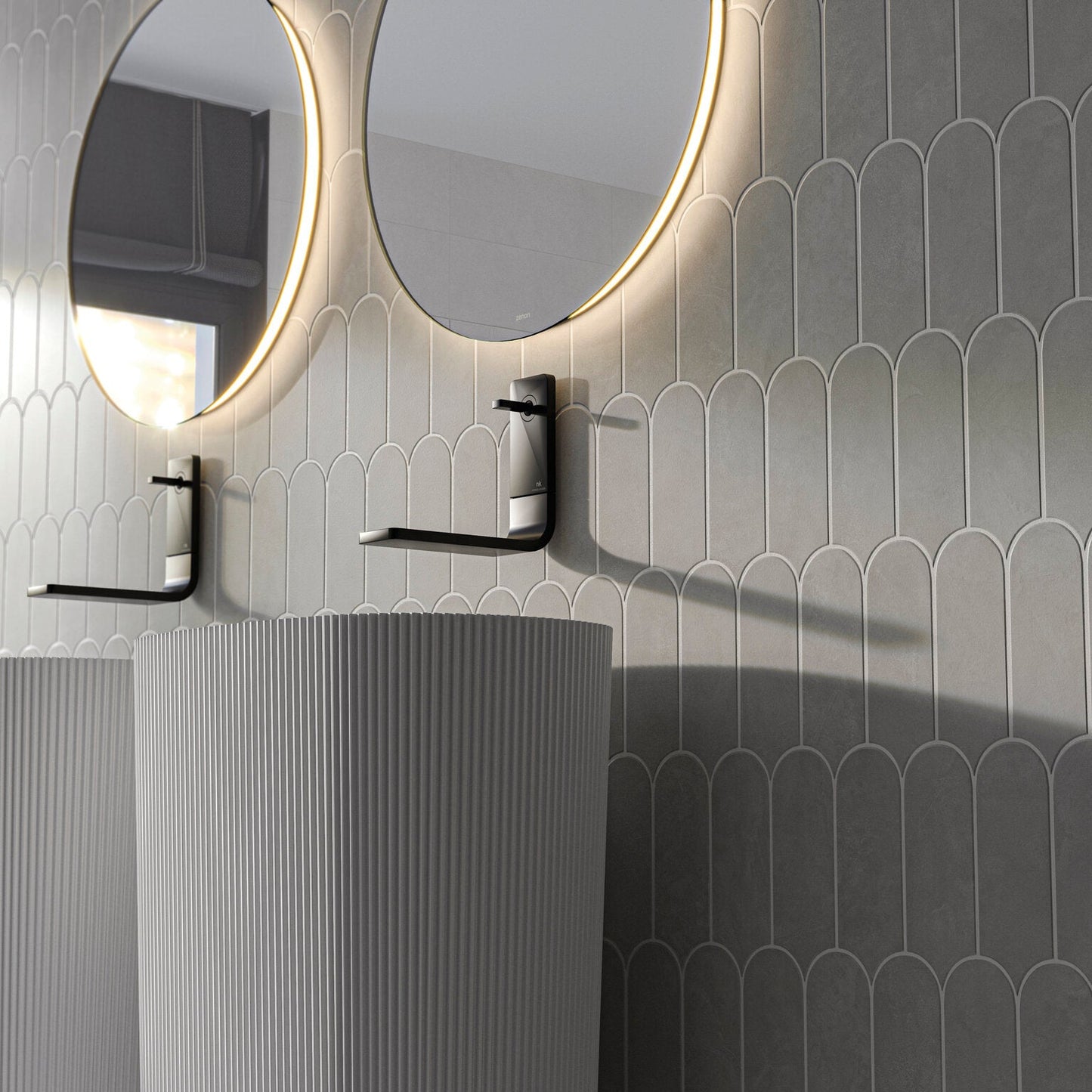 Allure Scale | 3"x8.5" Ceramic Elongated Fan Wall Tile