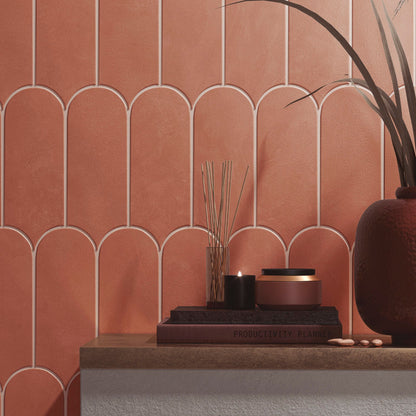 Allure Scale | 3"x8.5" Ceramic Elongated Fan Wall Tile