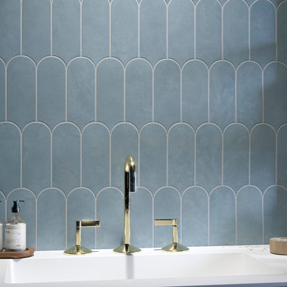 Allure Scale | 3"x8.5" Ceramic Elongated Fan Wall Tile