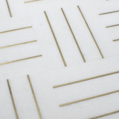 Gold + Marmo | 12"x12" Botticelli Marble & Brass Mosaic Tile