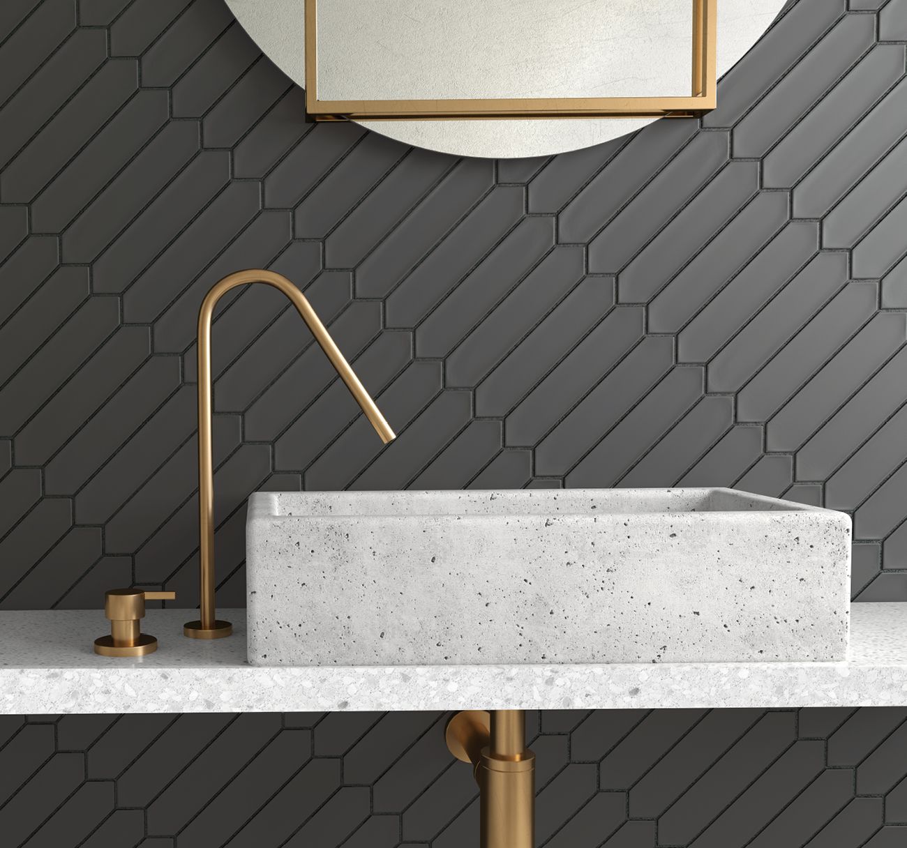 Lanse Picket | 2"x10" Elongated Hex Wall Tile