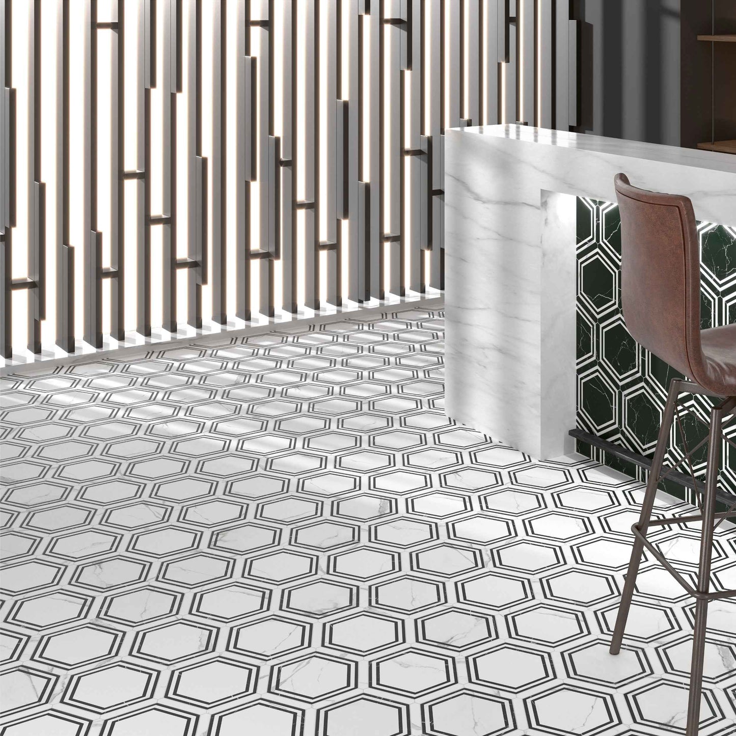 Via Antica | Onta 9"x10" Porcelain Hexagon Wall & Floor Tile
