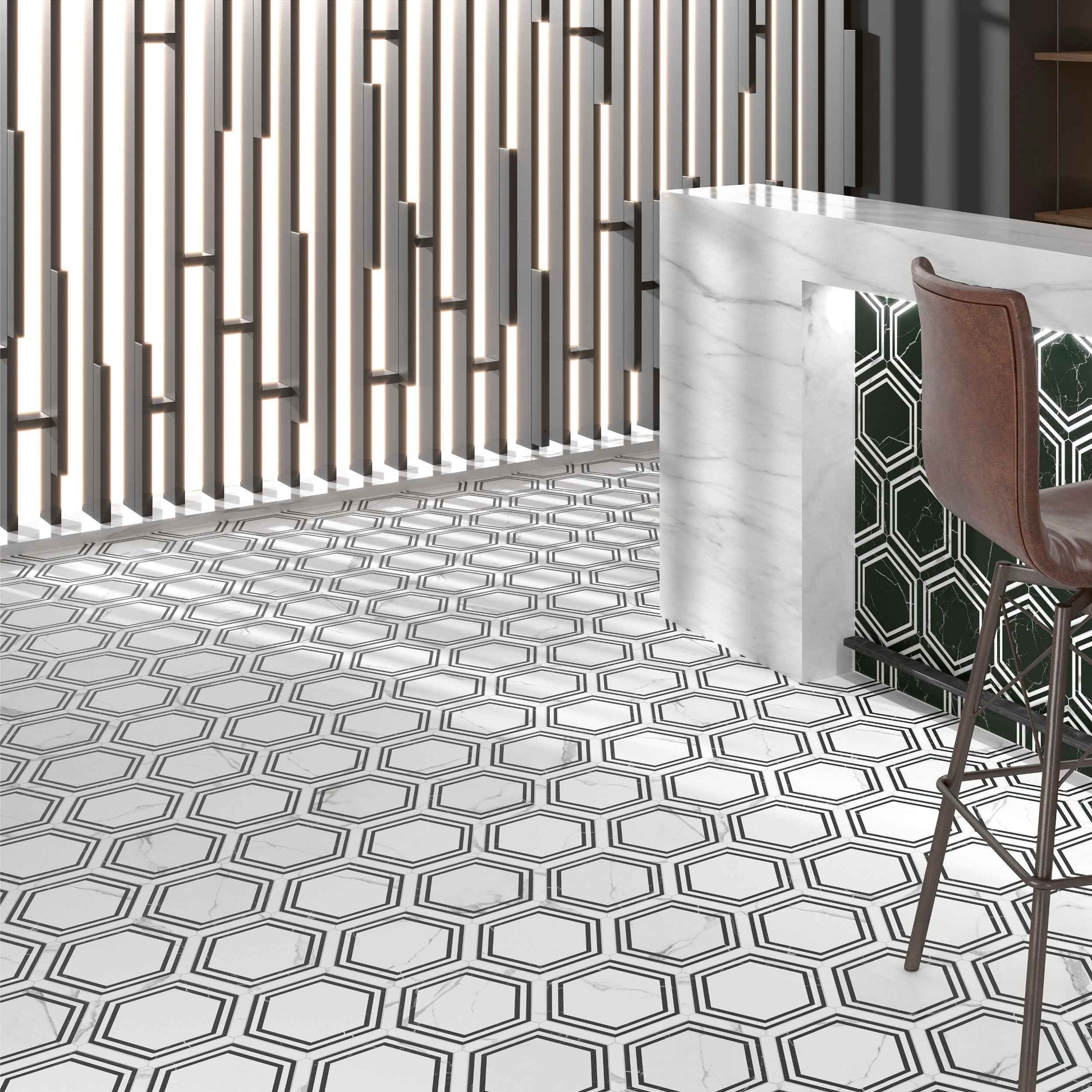 Via Antica | Onta 9"x10" Porcelain Hexagon Wall & Floor Tile