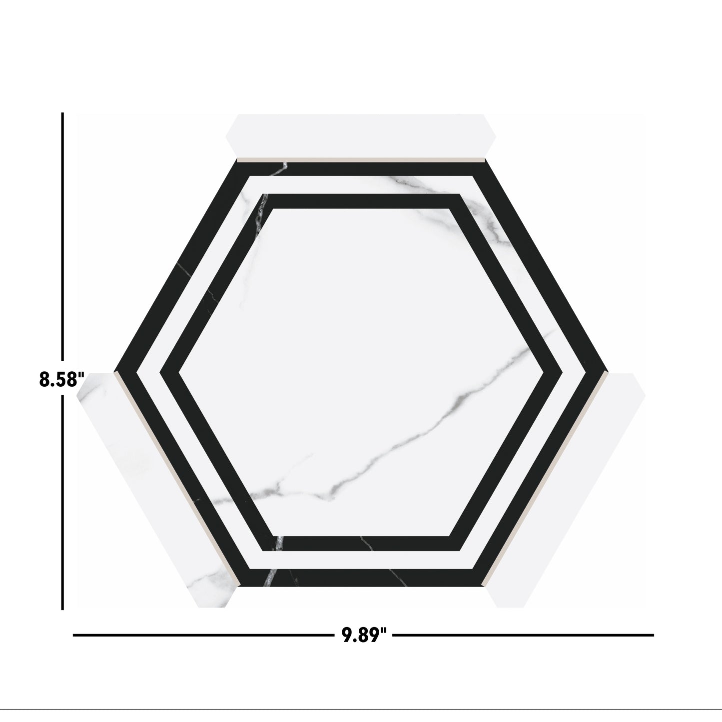 Villa Antica | Onta 9"x10" Porcelain Hexagon Wall & Floor Tile