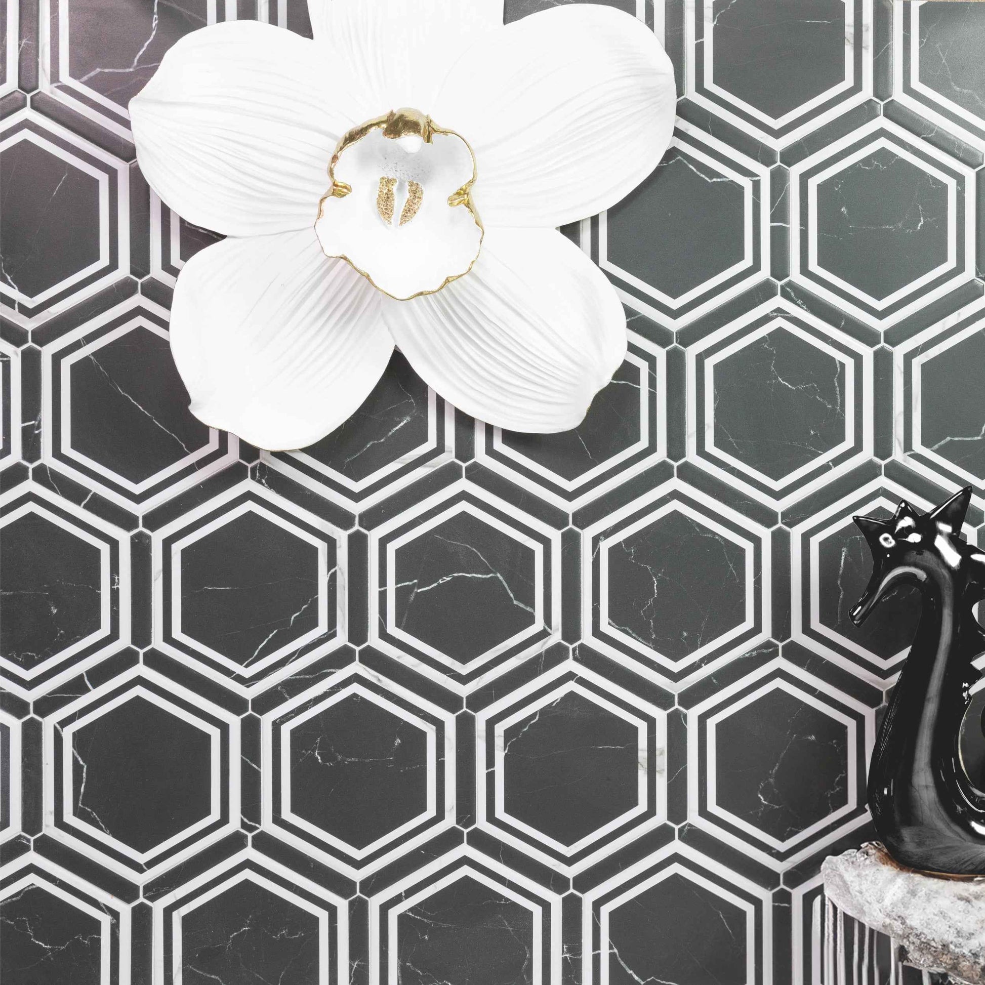 Via Antica | Onta 9"x10" Porcelain Hexagon Wall & Floor Tile
