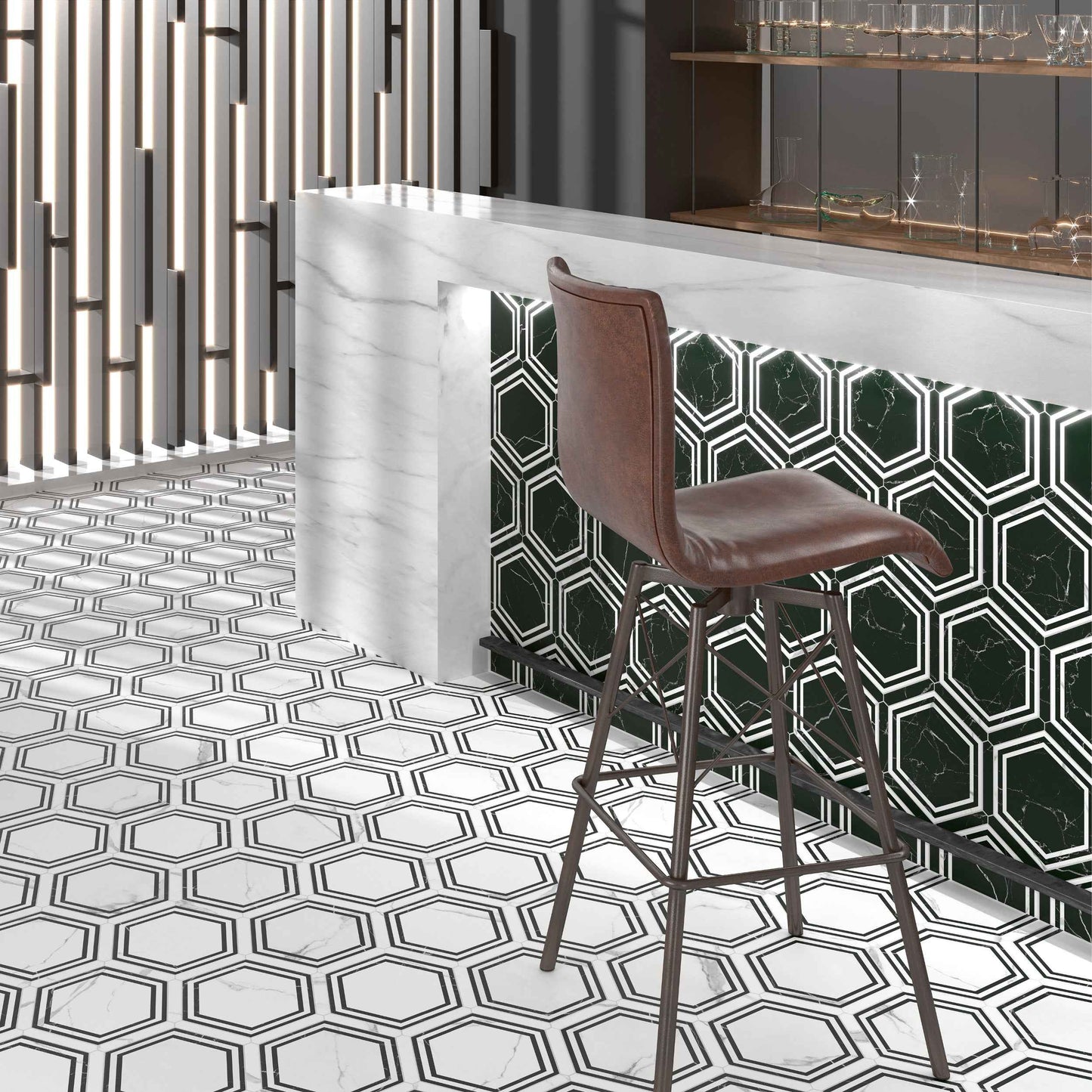 Via Antica | Onta 9"x10" Porcelain Hexagon Wall & Floor Tile