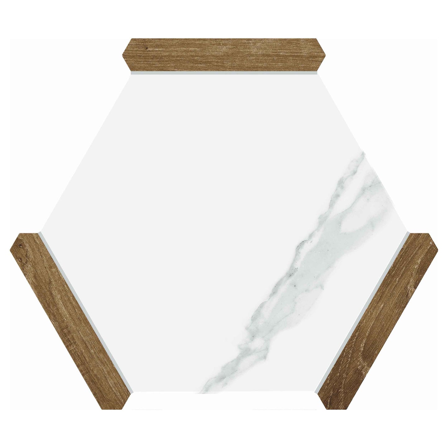 Via Antica | Denia Oak 9"x10" Porcelain Hexagon Wall & Floor Tile