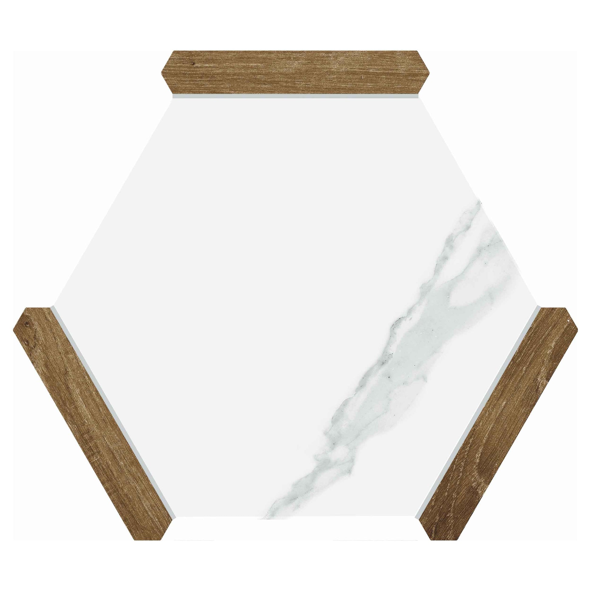 Via Antica | Denia Oak 9"x10" Porcelain Hexagon Wall & Floor Tile