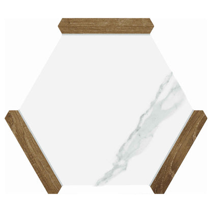Via Antica | Denia Oak 9"x10" Porcelain Hexagon Wall & Floor Tile