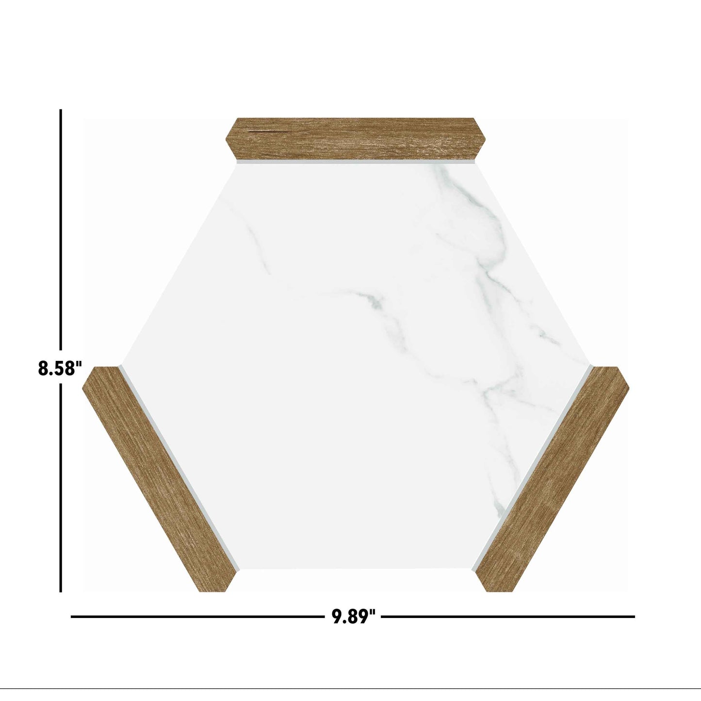 Via Antica | Denia Oak 9"x10" Porcelain Hexagon Wall & Floor Tile