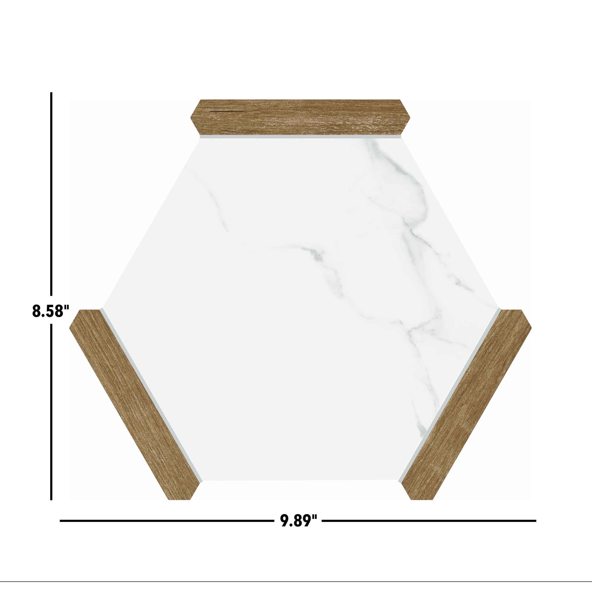 Via Antica | Denia Oak 9"x10" Porcelain Hexagon Wall & Floor Tile