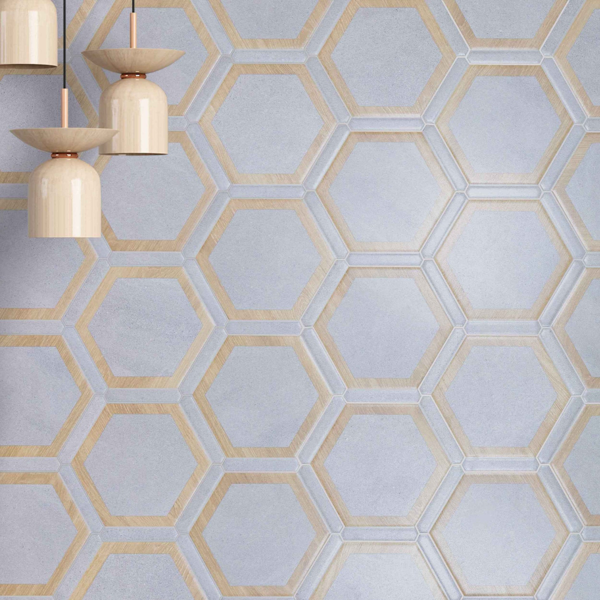 Via Antica | Gris 9"x10" Porcelain Hexagon Wall & Floor Tile