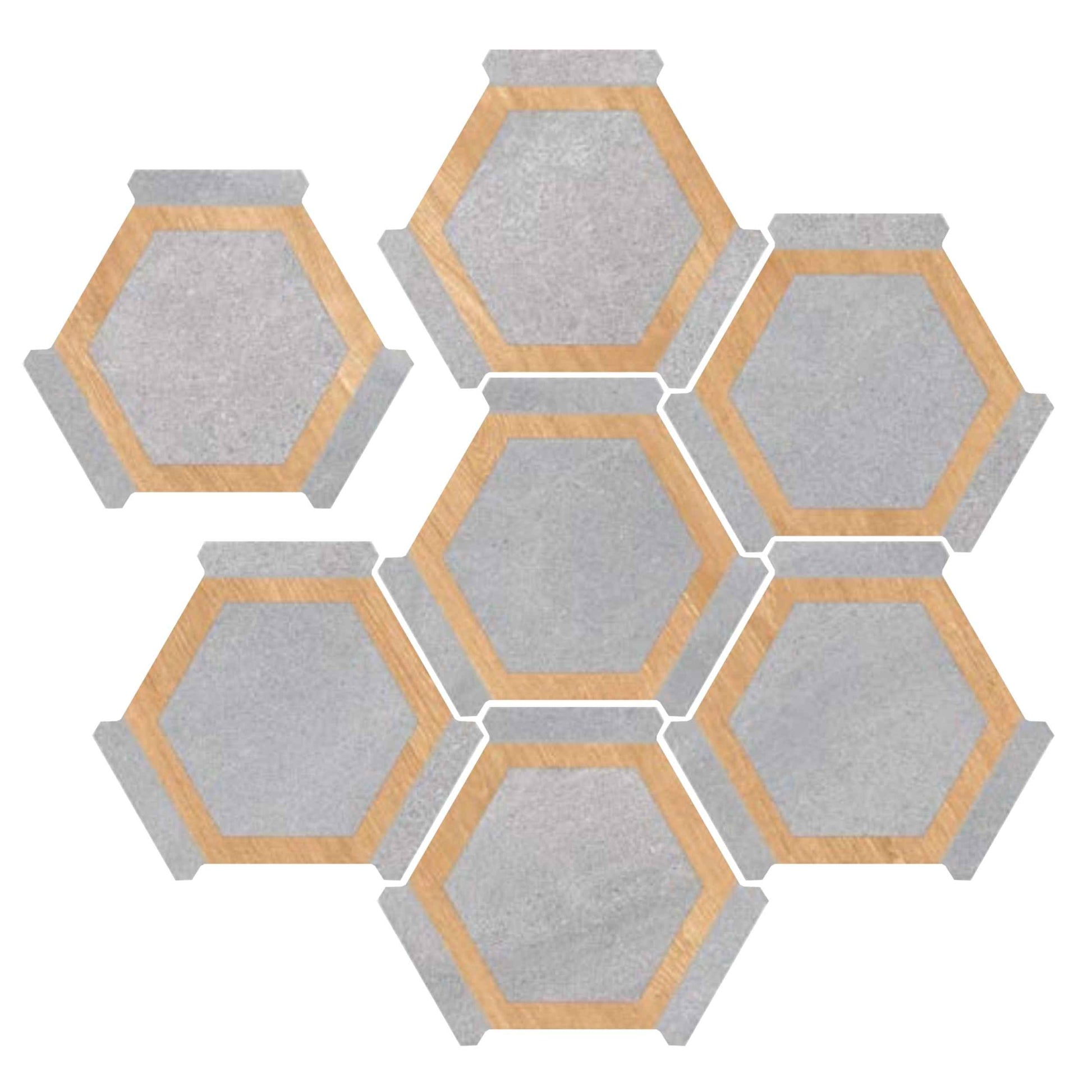 Via Antica | Gris 9"x10" Porcelain Hexagon Wall & Floor Tile