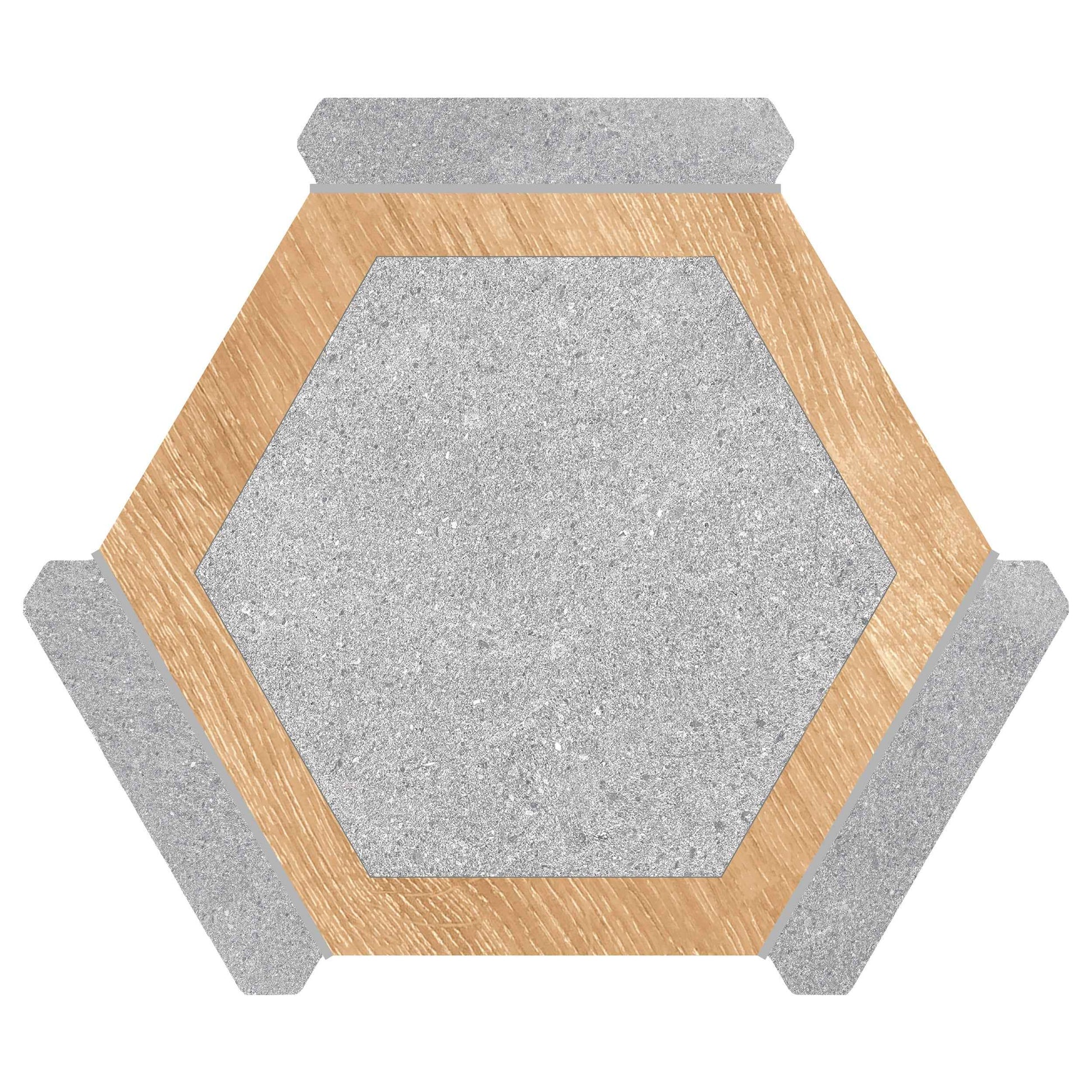 Via Antica | Gris 9"x10" Porcelain Hexagon Wall & Floor Tile