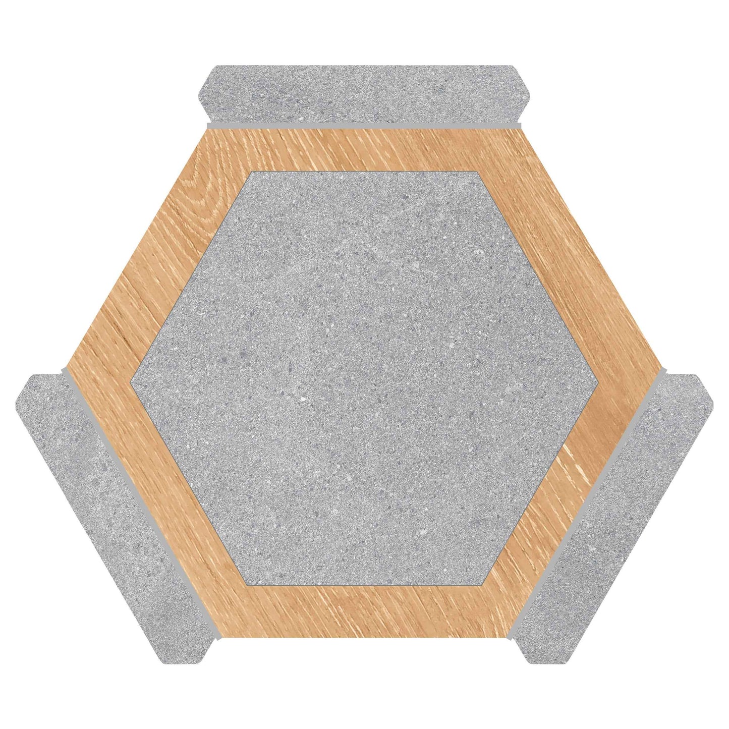Via Antica | Gris 9"x10" Porcelain Hexagon Wall & Floor Tile