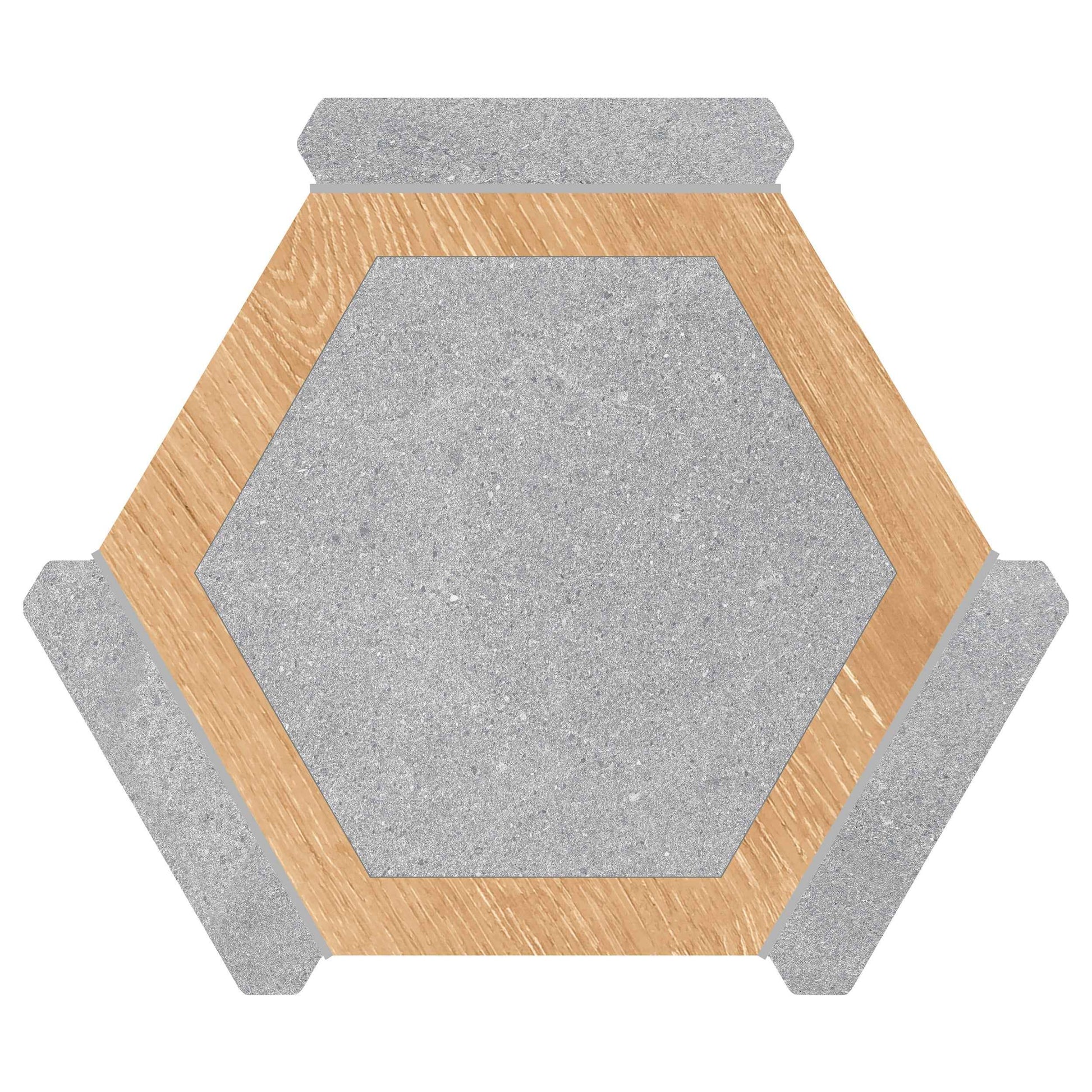 Via Antica | Gris 9"x10" Porcelain Hexagon Wall & Floor Tile