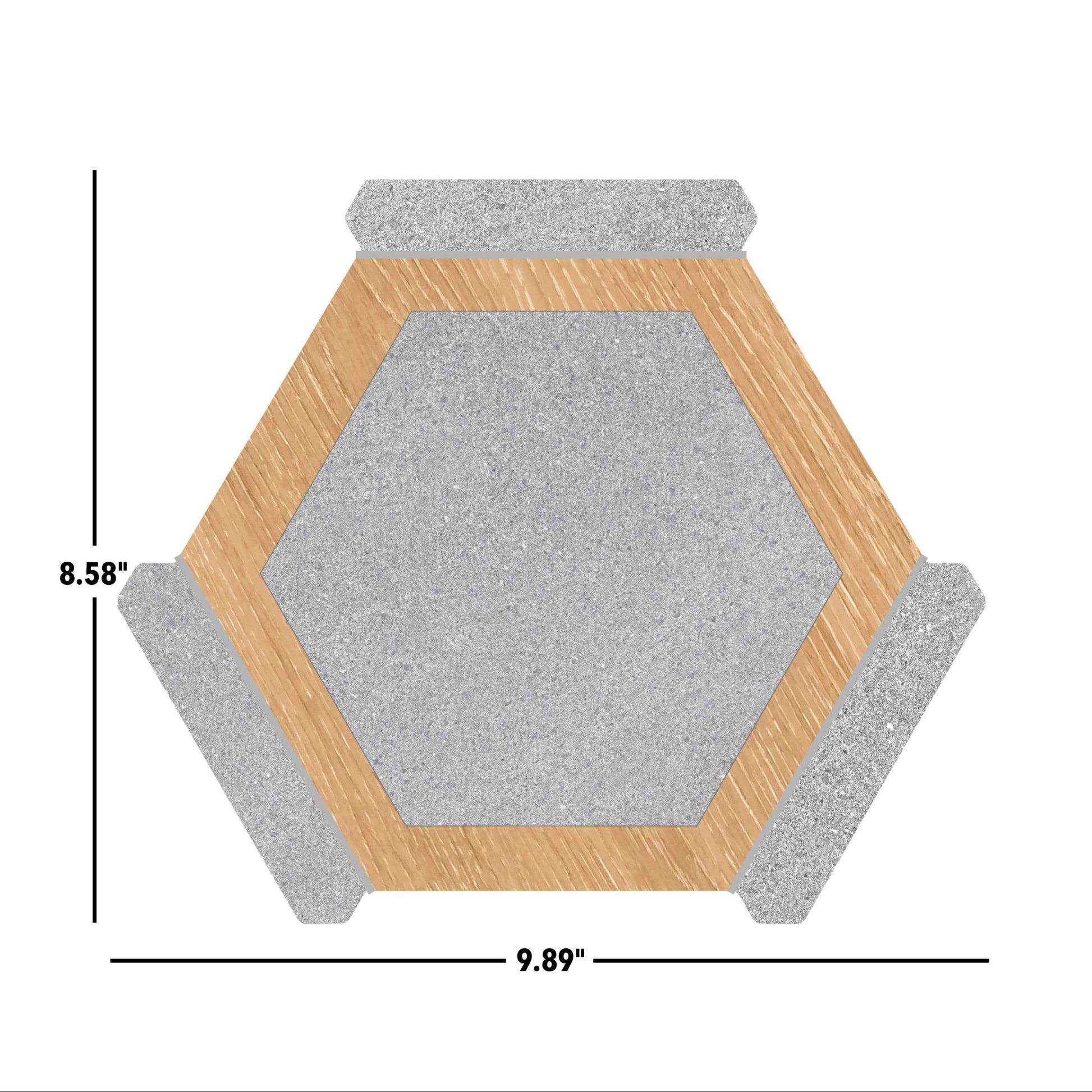 Via Antica | Gris 9"x10" Porcelain Hexagon Wall & Floor Tile