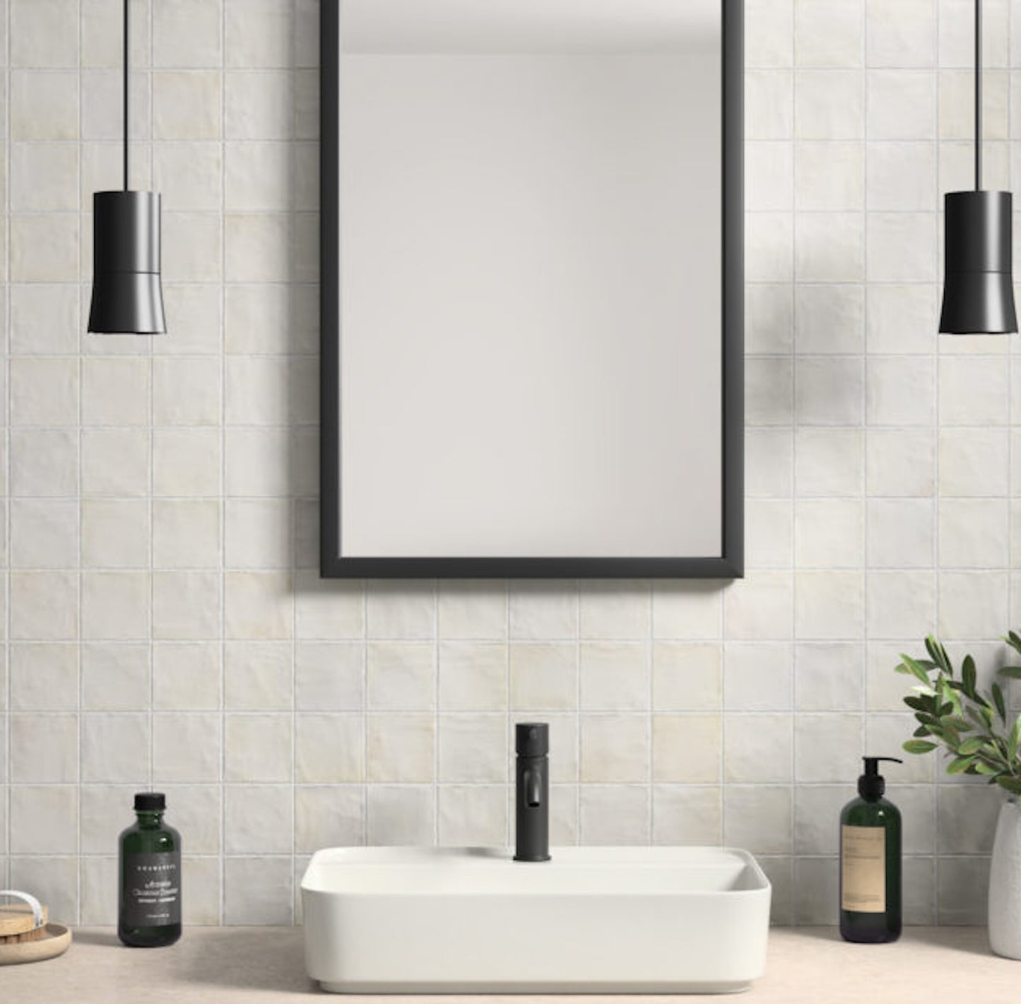Sabbia Zellige | 4"x4" Ceramic Zellige Wall Tile