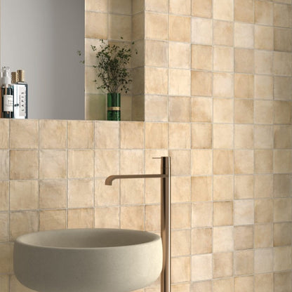 Sabbia Zellige | 4"x4" Ceramic Zellige Wall Tile