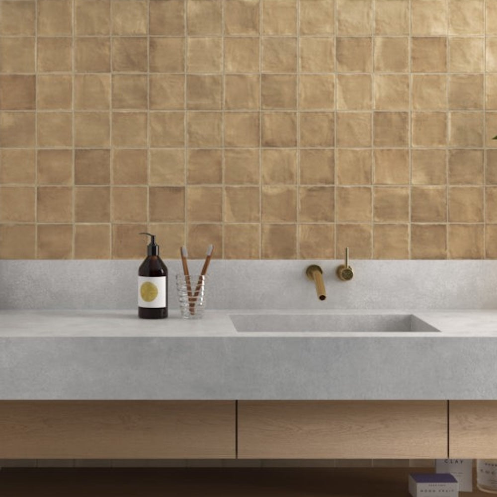 Sabbia Zellige | 4"x4" Ceramic Zellige Wall Tile