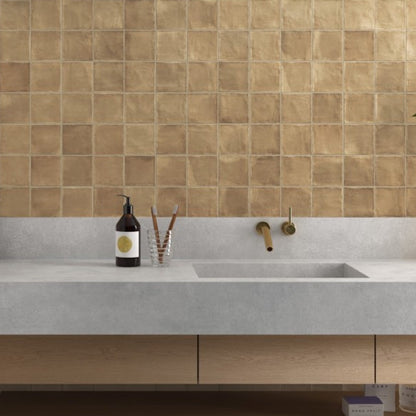 Sabbia Zellige | 4"x4" Ceramic Zellige Wall Tile