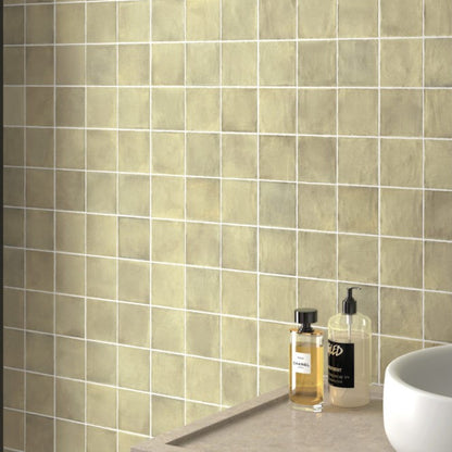 Sabbia Zellige | 4"x4" Ceramic Zellige Wall Tile