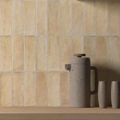 Sabbia Zellige | 3"x8" Ceramic Zellige Wall Tile