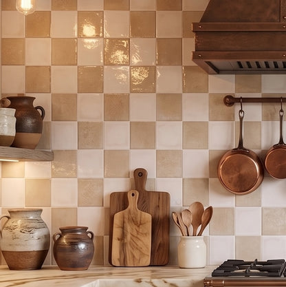 Bohemian Checker | 4"x4" Porcelain Checkerboard Wall Tile