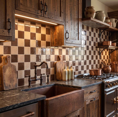 Bohemian Checker | 4"x4" Porcelain Checkerboard Wall Tile