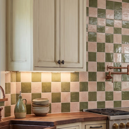 Bohemian Checker | 4"x4" Porcelain Checkerboard Wall Tile