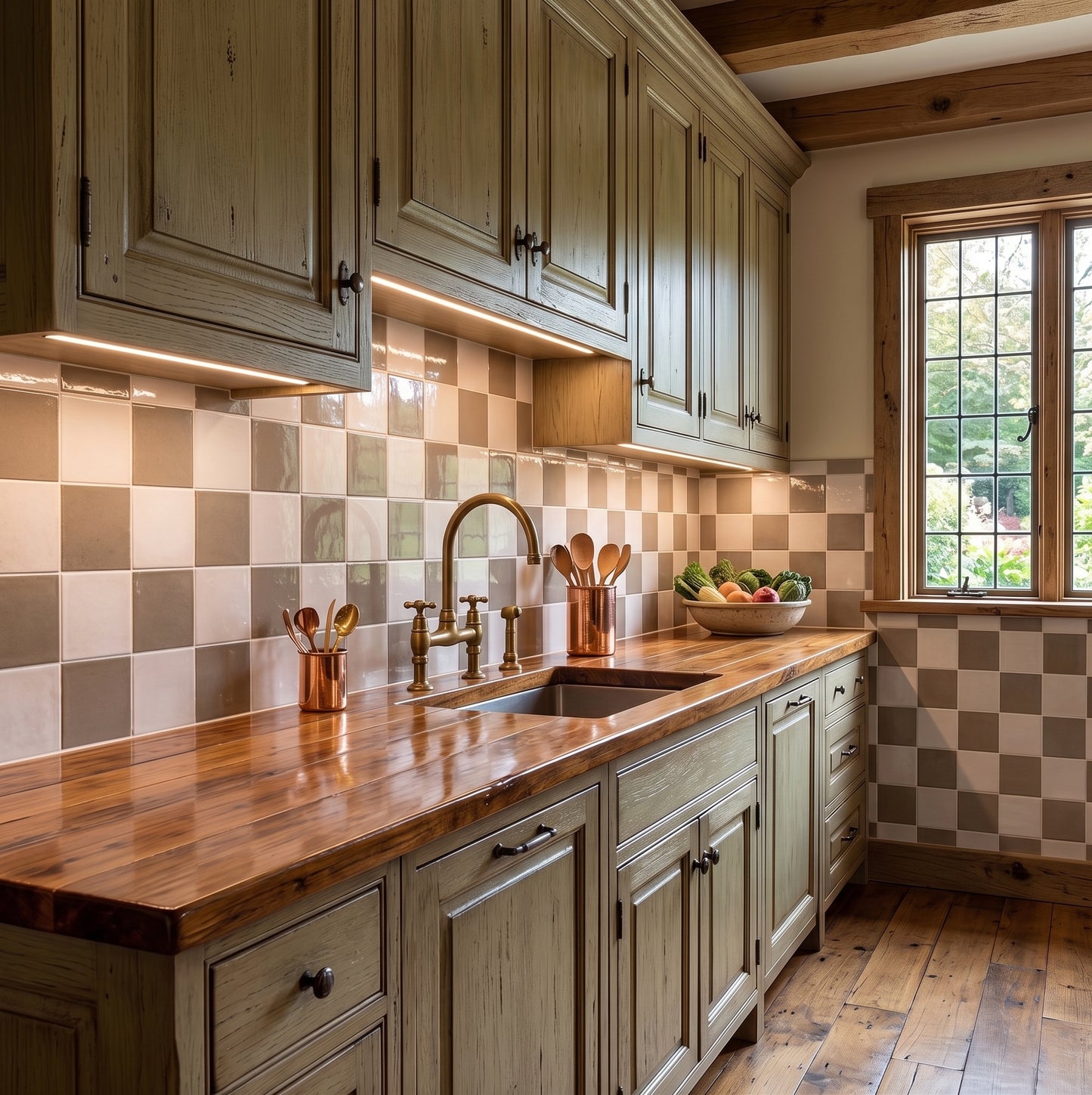 Bohemian Checker | 4"x4" Porcelain Checkerboard Wall Tile