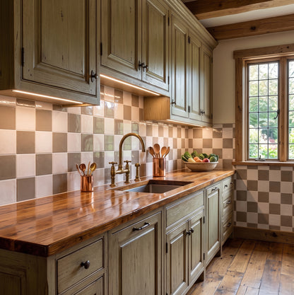 Bohemian Checker | 4"x4" Porcelain Checkerboard Wall Tile