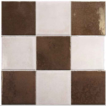 Bohemian Checker | 4"x4" Porcelain Checkerboard Wall Tile