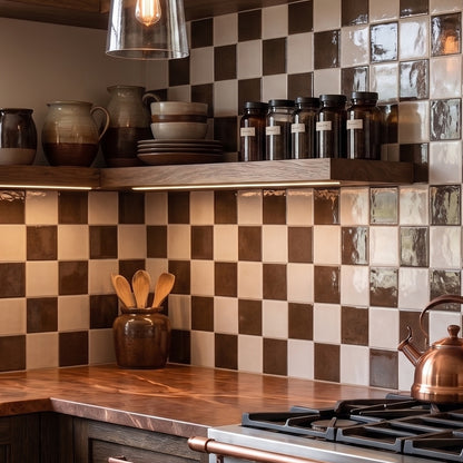Bohemian Checker | 4"x4" Porcelain Checkerboard Wall Tile