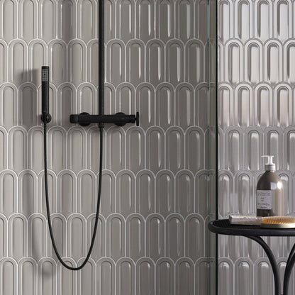 Gala | 3"x8.5" Elongated Beveled Fan Ceramic Wall Tile