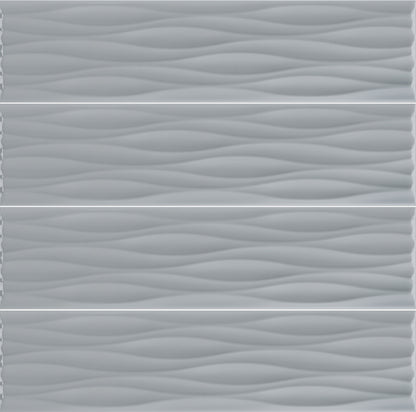 Kreative Studio | 4"x16" Porcelain Ripple Deco Wall Tile