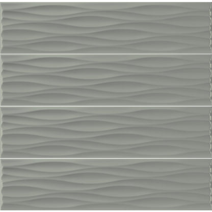 Kreative Studio | 4"x16" Porcelain Ripple Deco Wall Tile