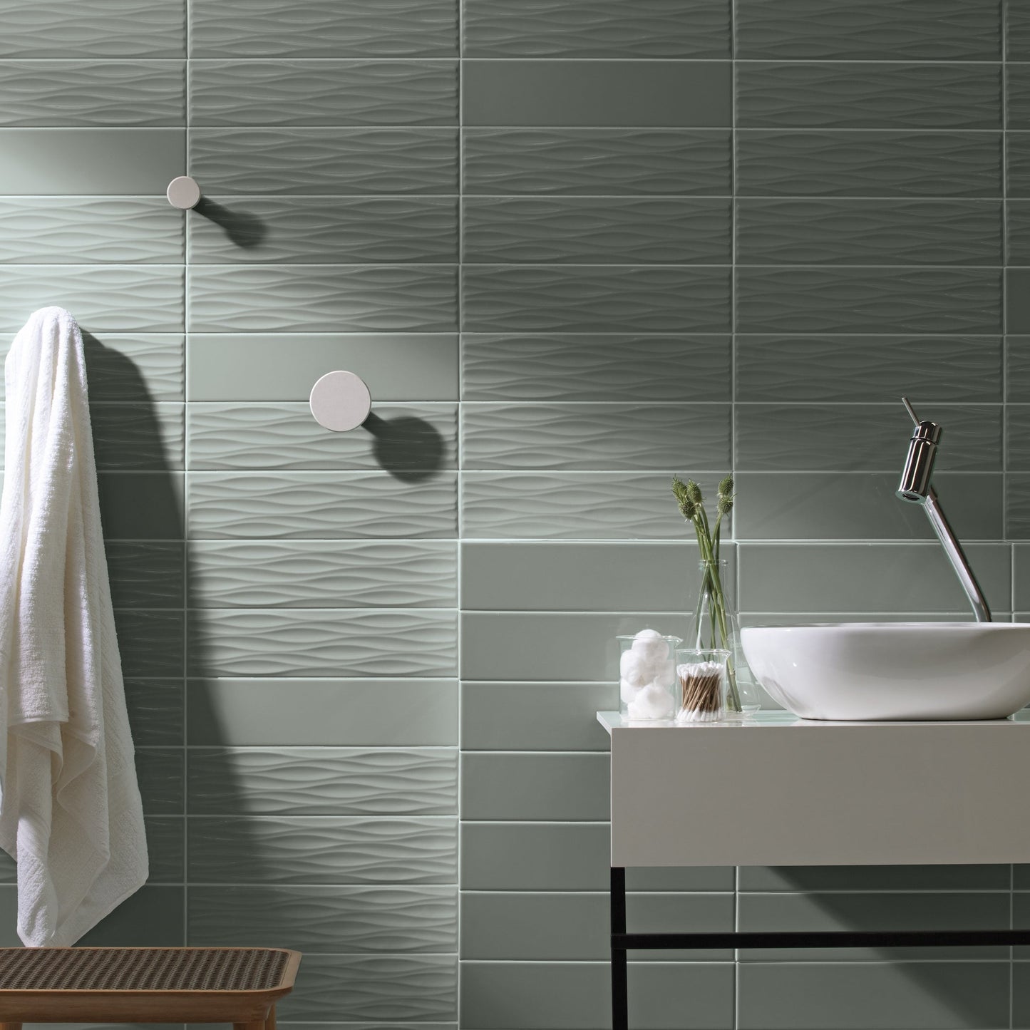 Kreative Studio | 4"x16" Porcelain Ripple Deco Wall Tile