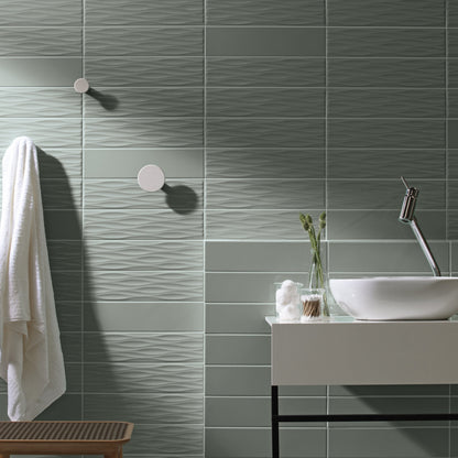 Kreative Studio | 4"x16" Porcelain Ripple Deco Wall Tile