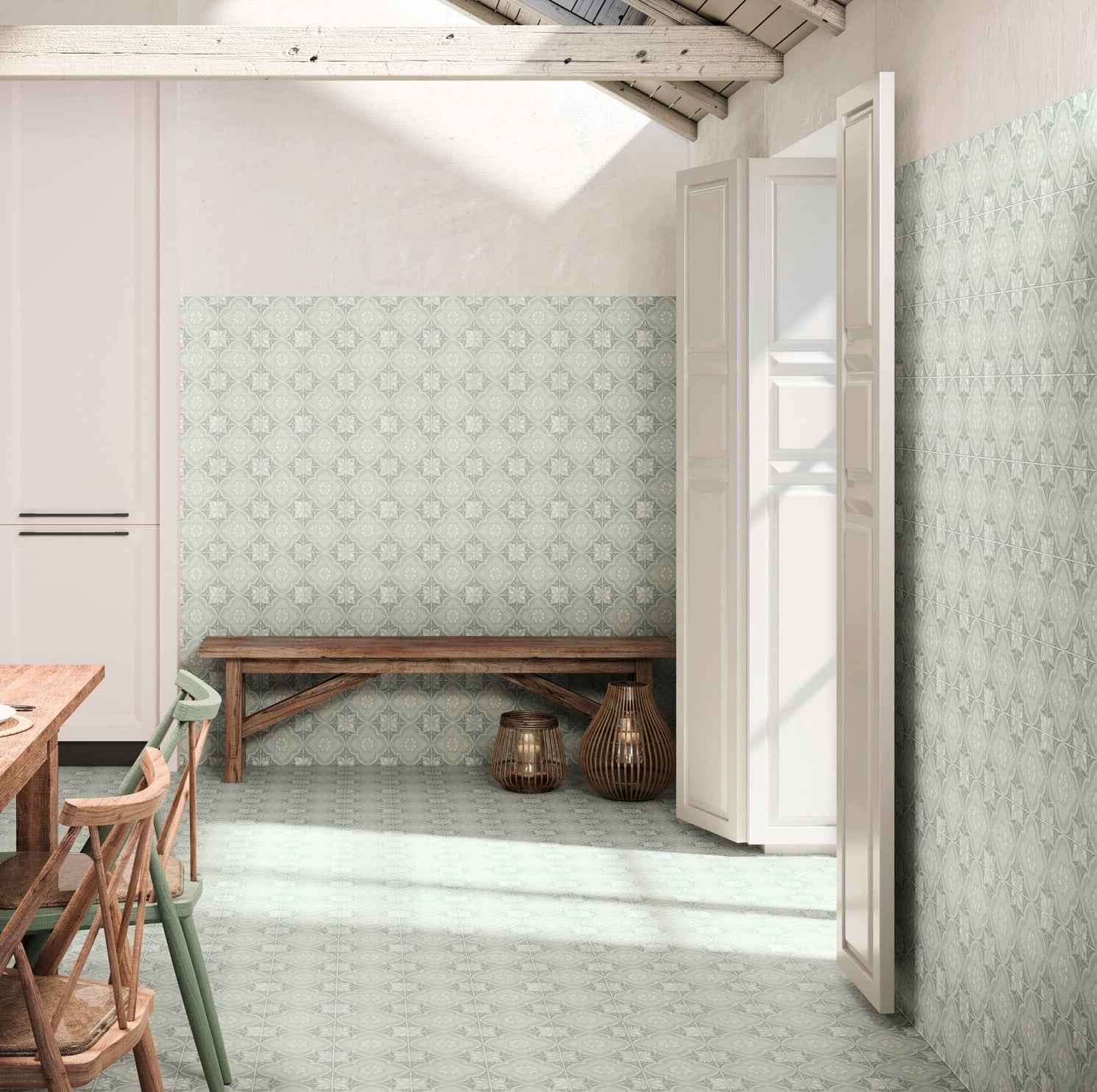 Flora Moda | 6"x6" Siena Porcelain Encaustic Look Floor & Wall Tile