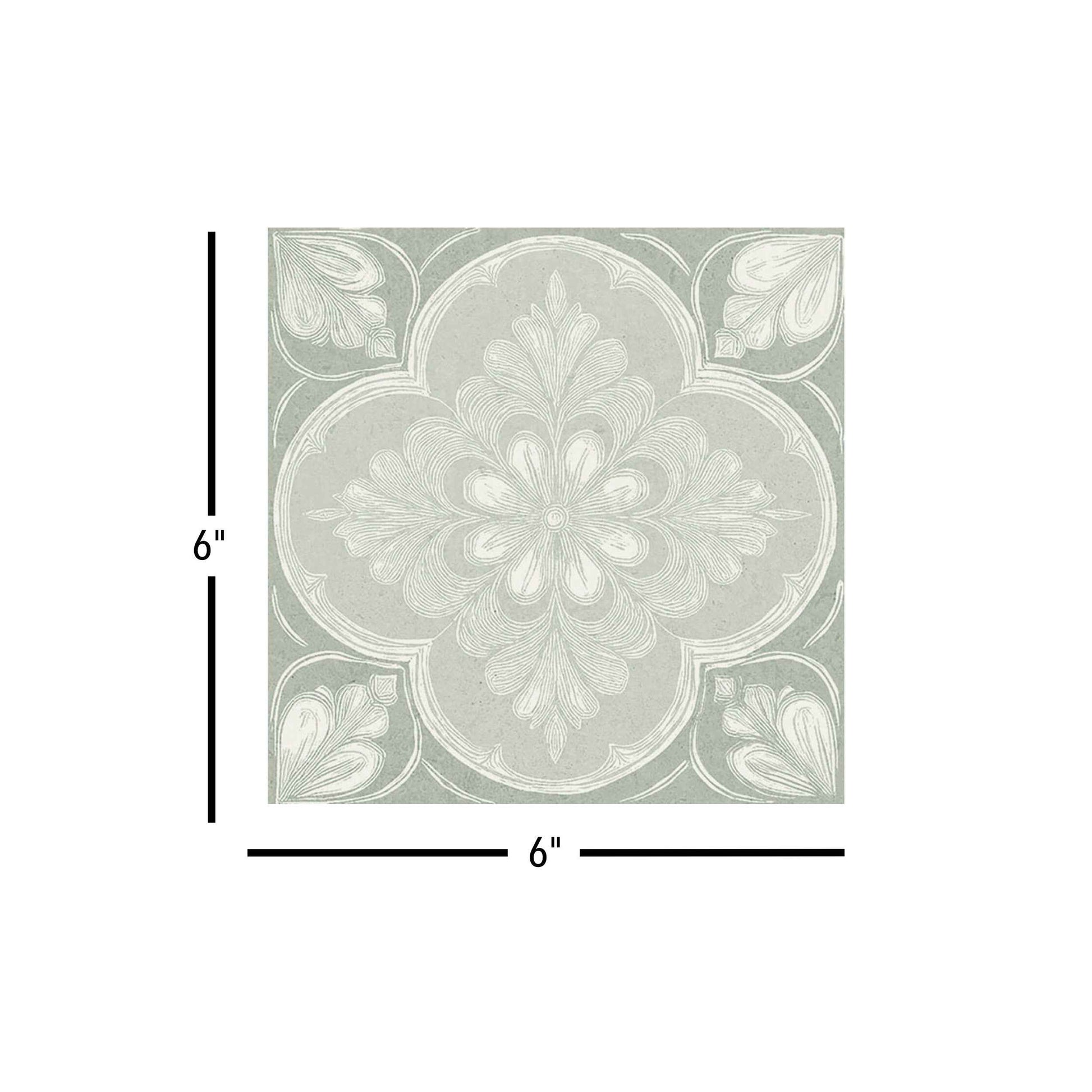 Flora Moda | 6"x6" Siena Porcelain Encaustic Look Floor & Wall Tile