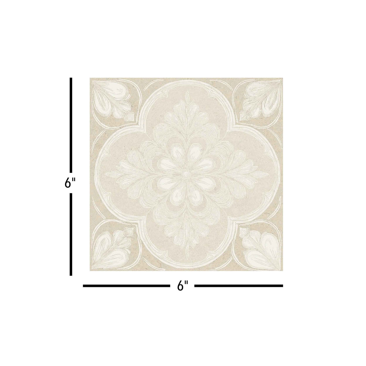 Flora Moda | 6"x6" Siena Porcelain Encaustic Look Floor & Wall Tile