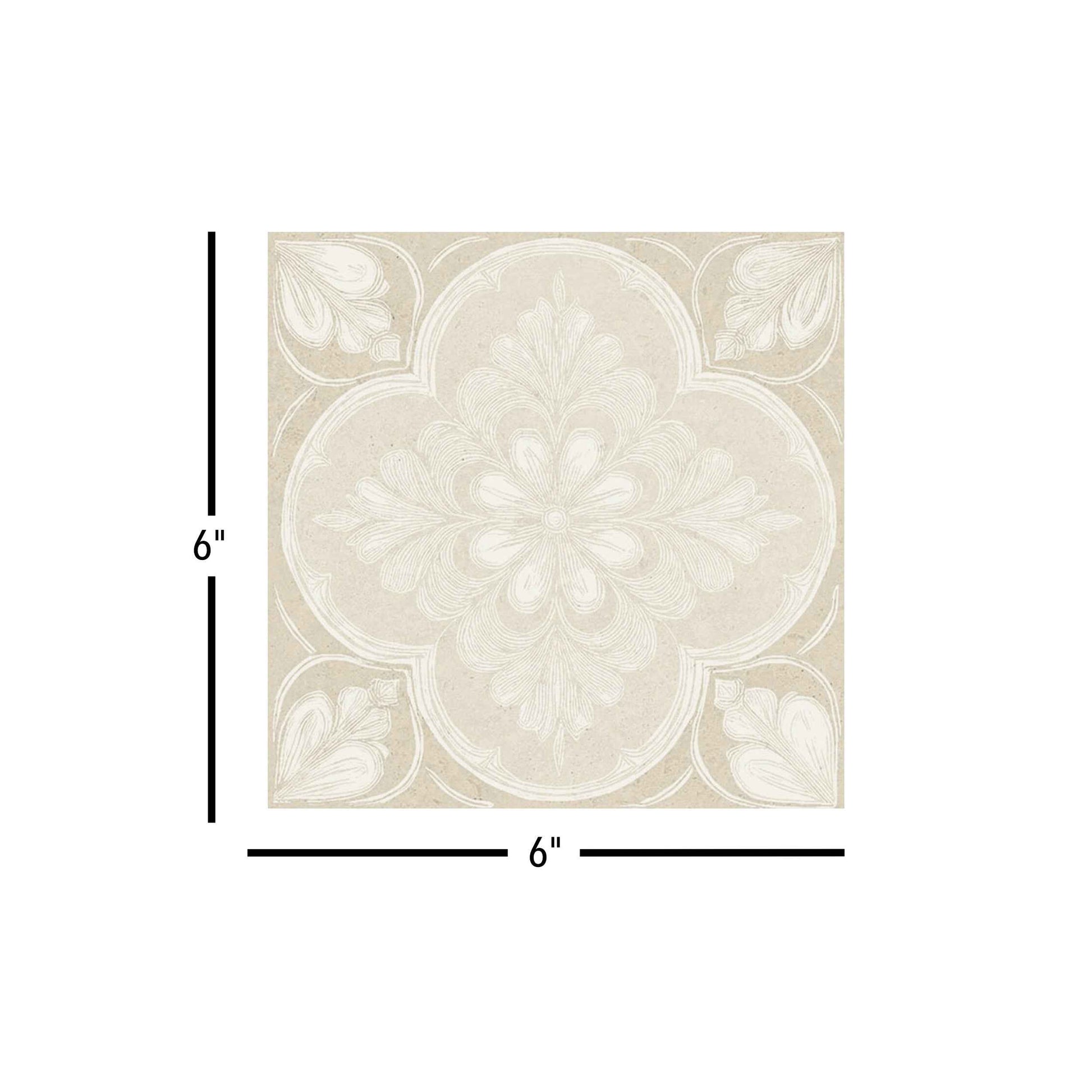 Flora Moda | 6"x6" Siena Porcelain Encaustic Look Floor & Wall Tile