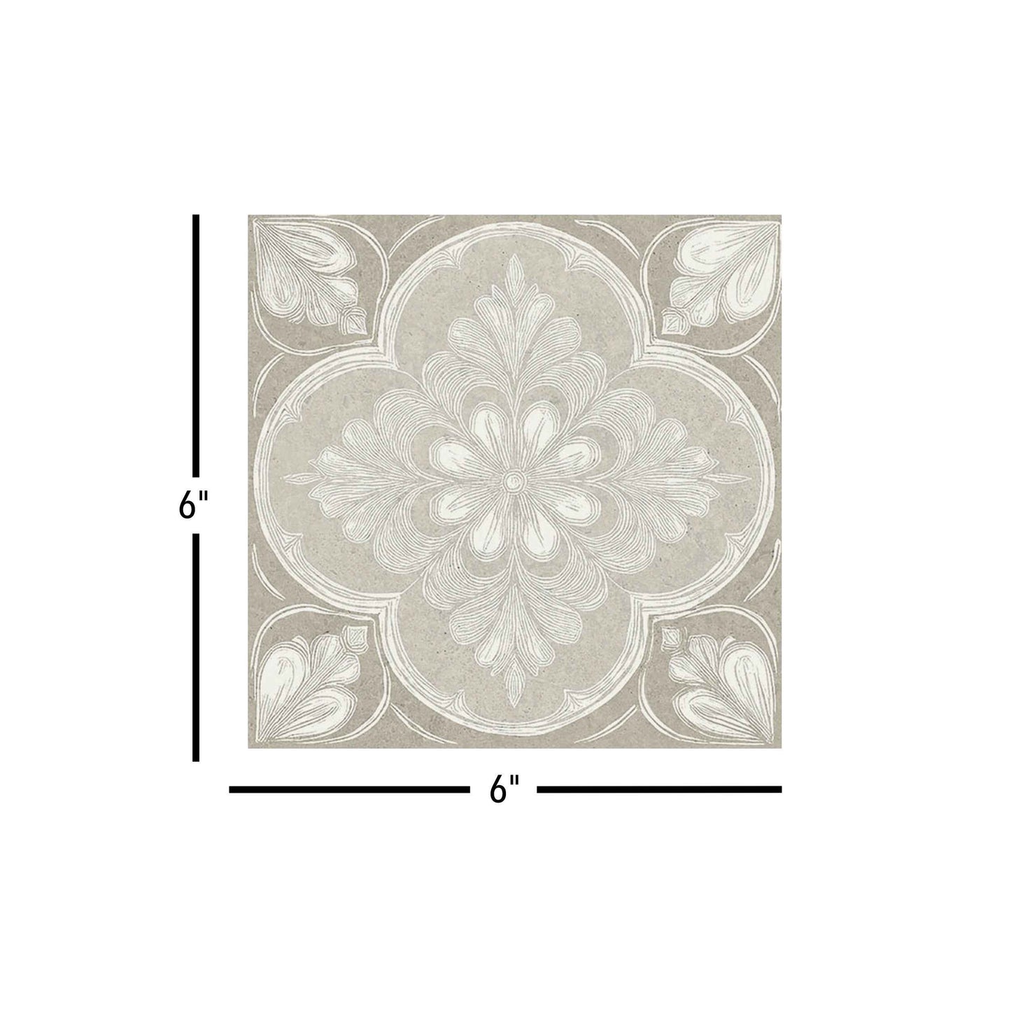 Flora Moda | 6"x6" Siena Porcelain Encaustic Look Floor & Wall Tile