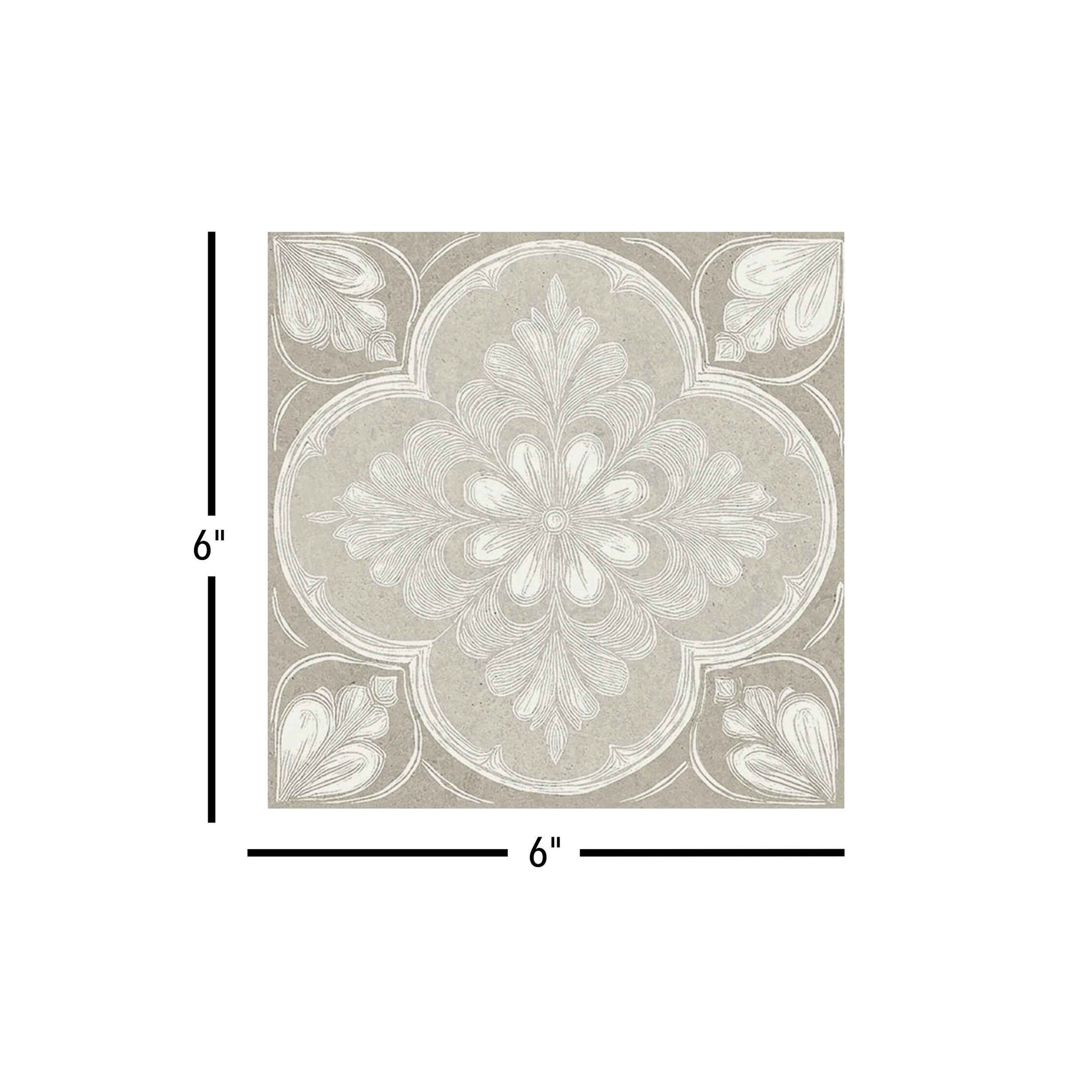 Flora Moda | 6"x6" Siena Porcelain Encaustic Look Floor & Wall Tile