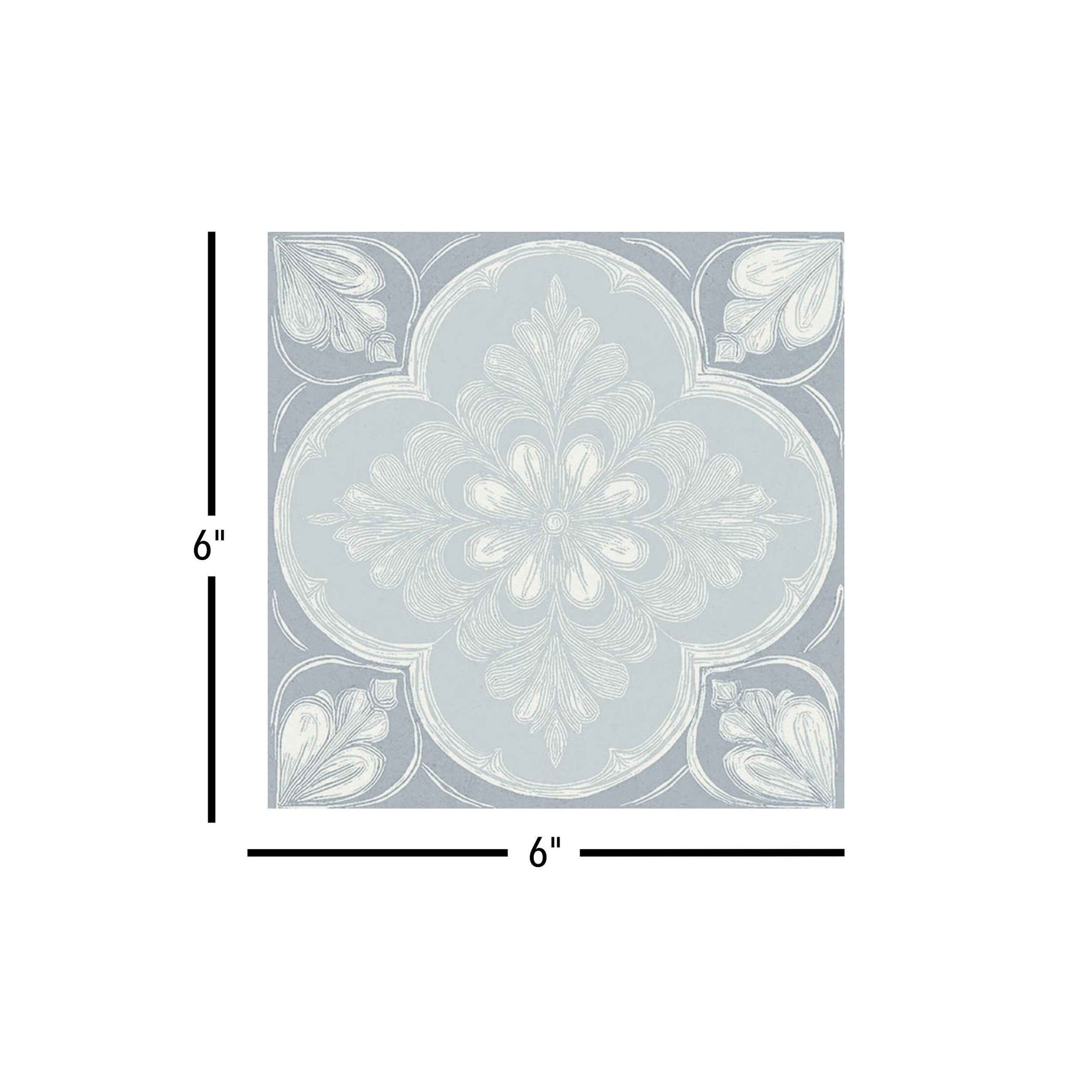 Flora Moda | 6"x6" Siena Porcelain Encaustic Look Floor & Wall Tile