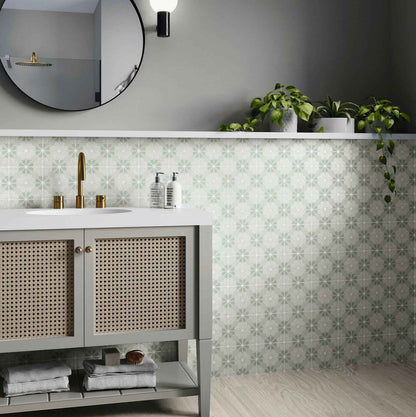 Flora Moda | 6"x6" Serena Porcelain Encaustic Look Floor & Wall Tile
